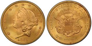 1861 Coronet Head Gold $20 Double Eagle