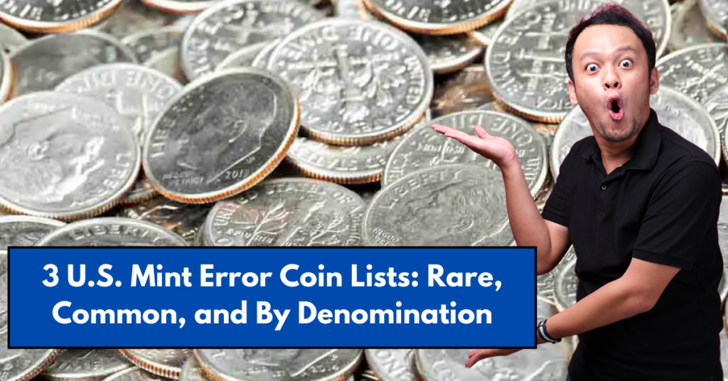 3 U.S. Mint Error Coin Lists: Rare, Common, and By Denomination